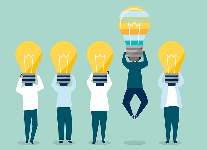 victoria-riess-leader-person-with-light-bulb-head-standing-out-illustration
